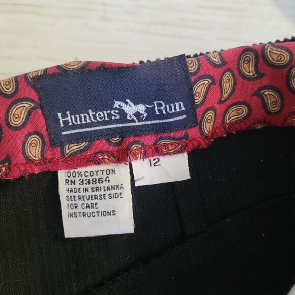 Vtg Hunters Run High Waisted Black Corduroy Pants NOS Tapered Pleated 12 Preppy - Picture 5 of 10